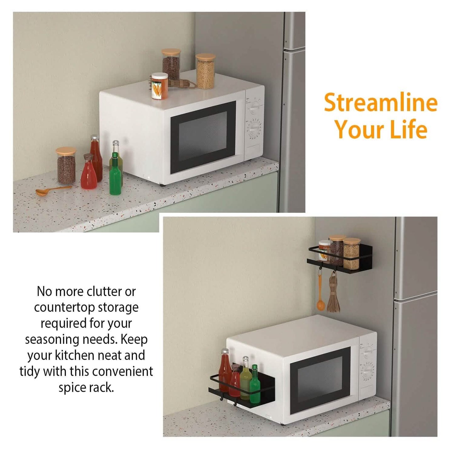 2-Pack: Magnetic Spice Holder Rack Organizer