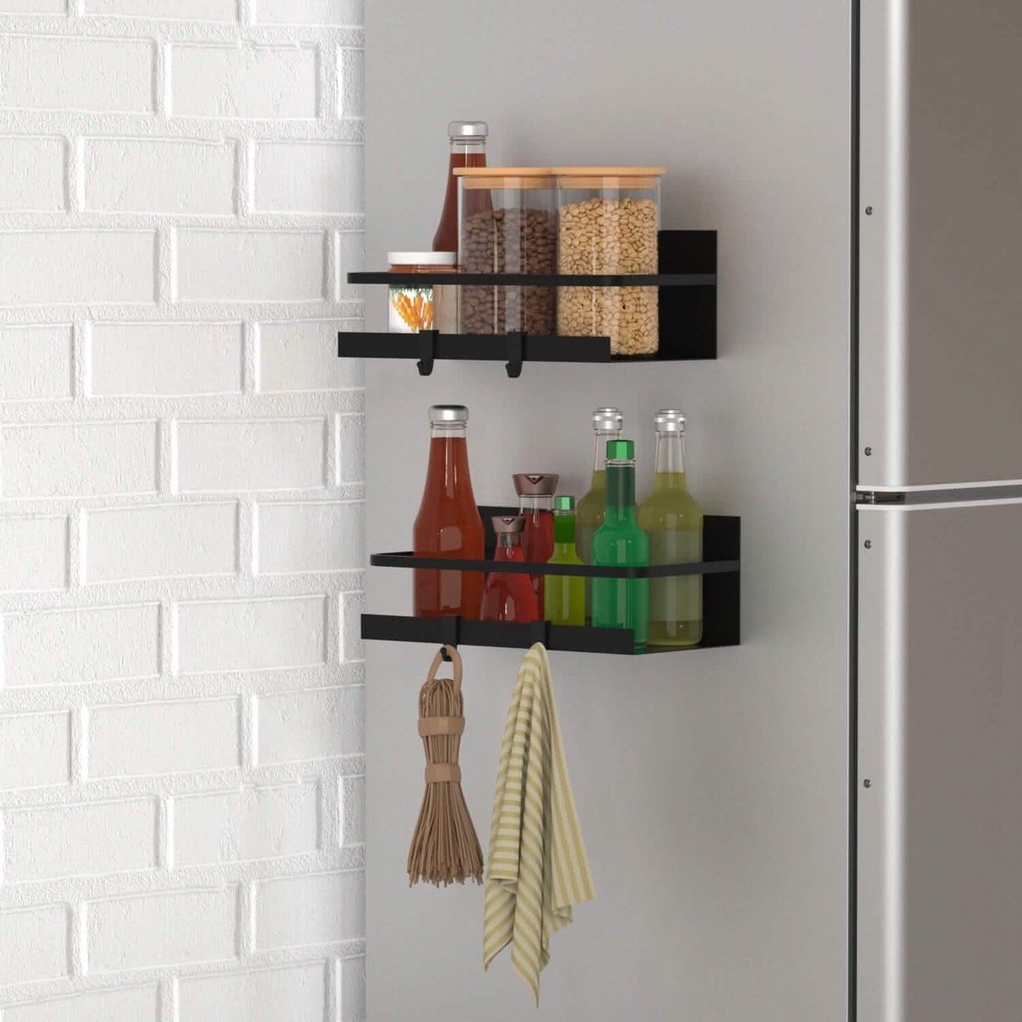2-Pack: Magnetic Spice Holder Rack Organizer