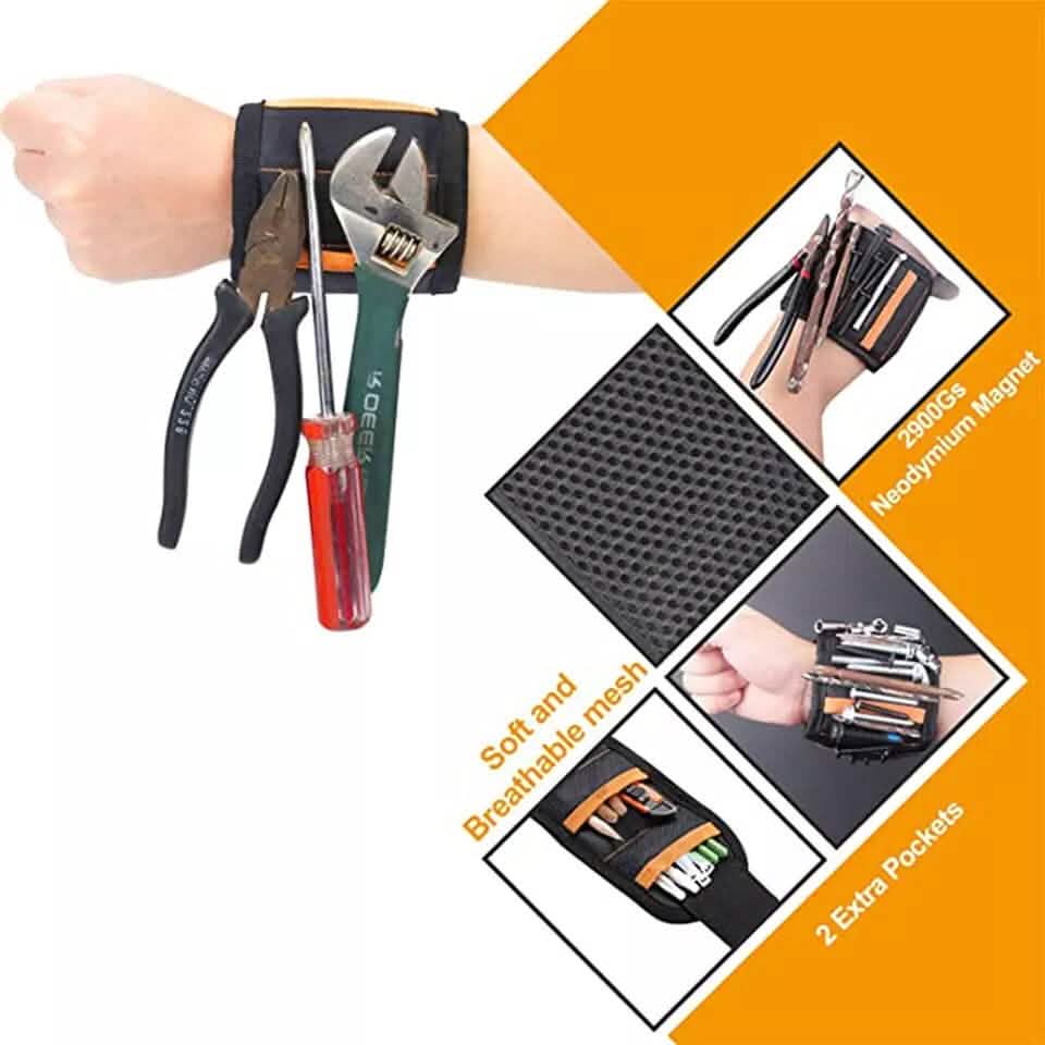 2-Pack: Magnetic Wristband with 15 Strong Magnets