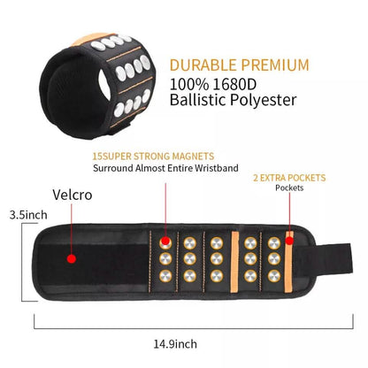 2-Pack: Magnetic Wristband with 15 Strong Magnets