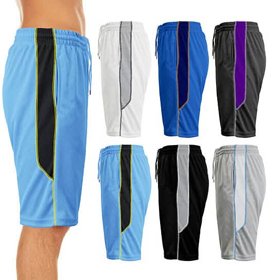 2-Pack: Men's Active Moisture-Wicking Mesh Performance Shorts