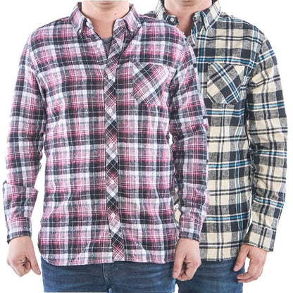 2-Pack: Men's Flannel 2-Pocket Button Down Shirts - Assorted Sizes