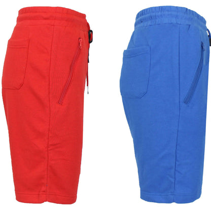 2-Pack: Men's French Terry Zipper Pockets Jogger Sweat Lounge Shorts