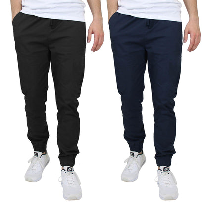 2-Pack: Mens Lightweight Cotton Stretch Jogger Pants
