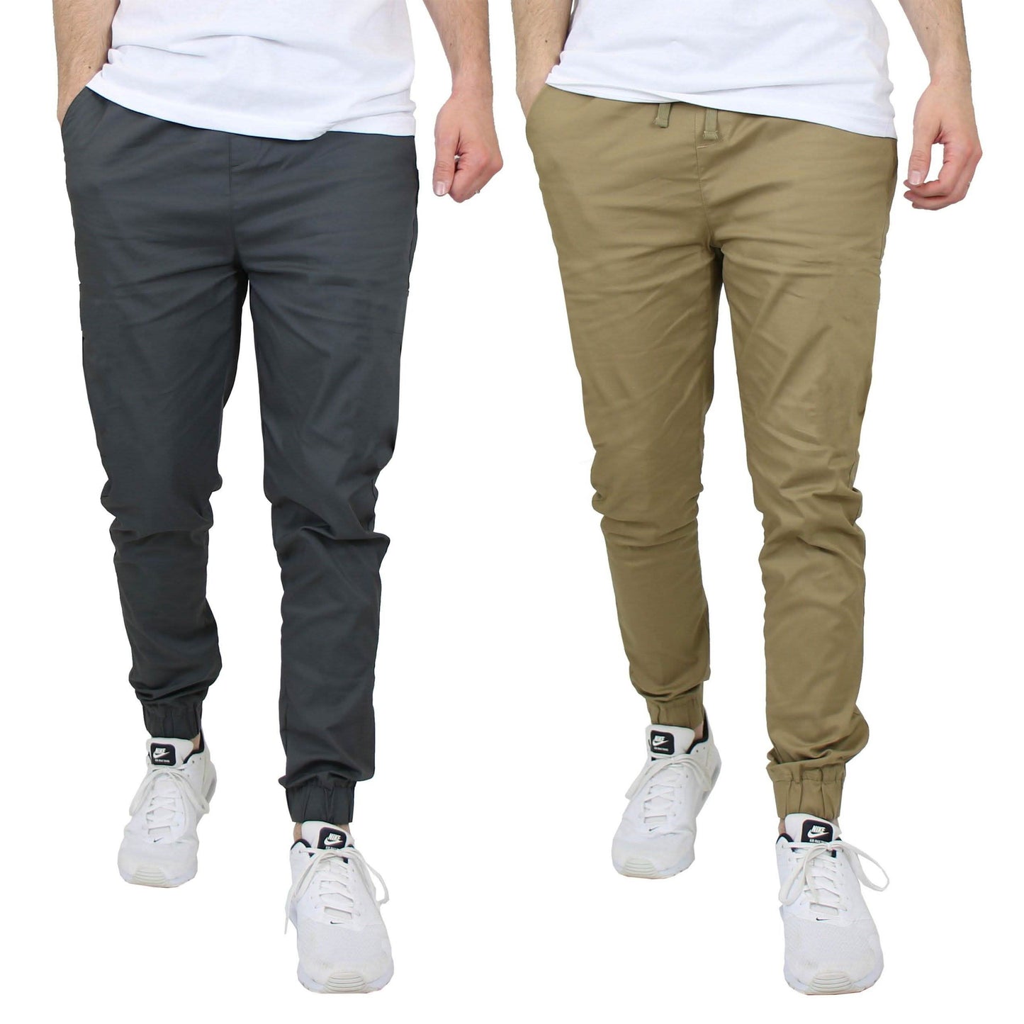 2-Pack: Mens Lightweight Cotton Stretch Jogger Pants
