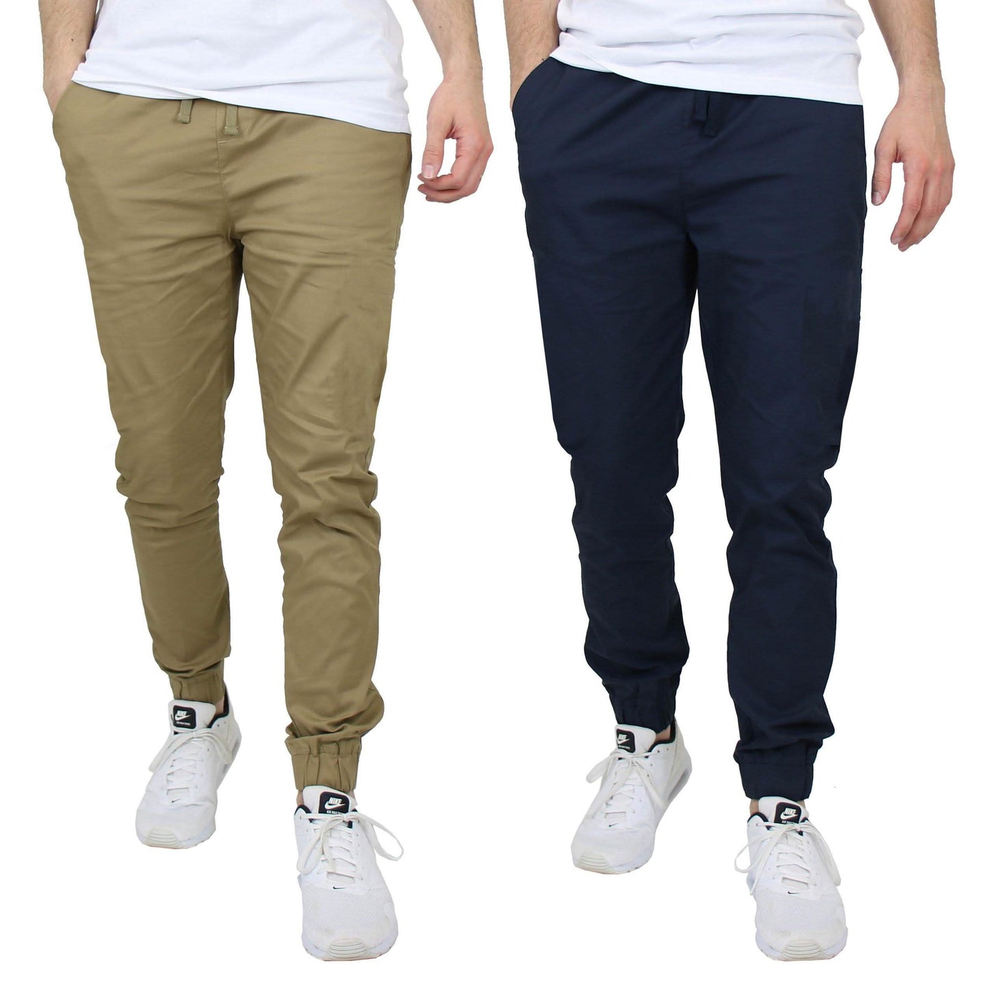 2-Pack: Mens Lightweight Cotton Stretch Jogger Pants