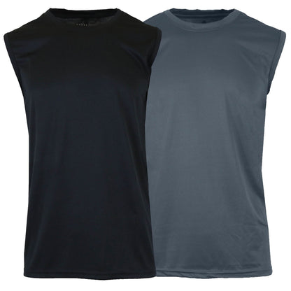 2-Pack: Men's Moisture Wicking Wrinkle Free Tagless Peformance Tops