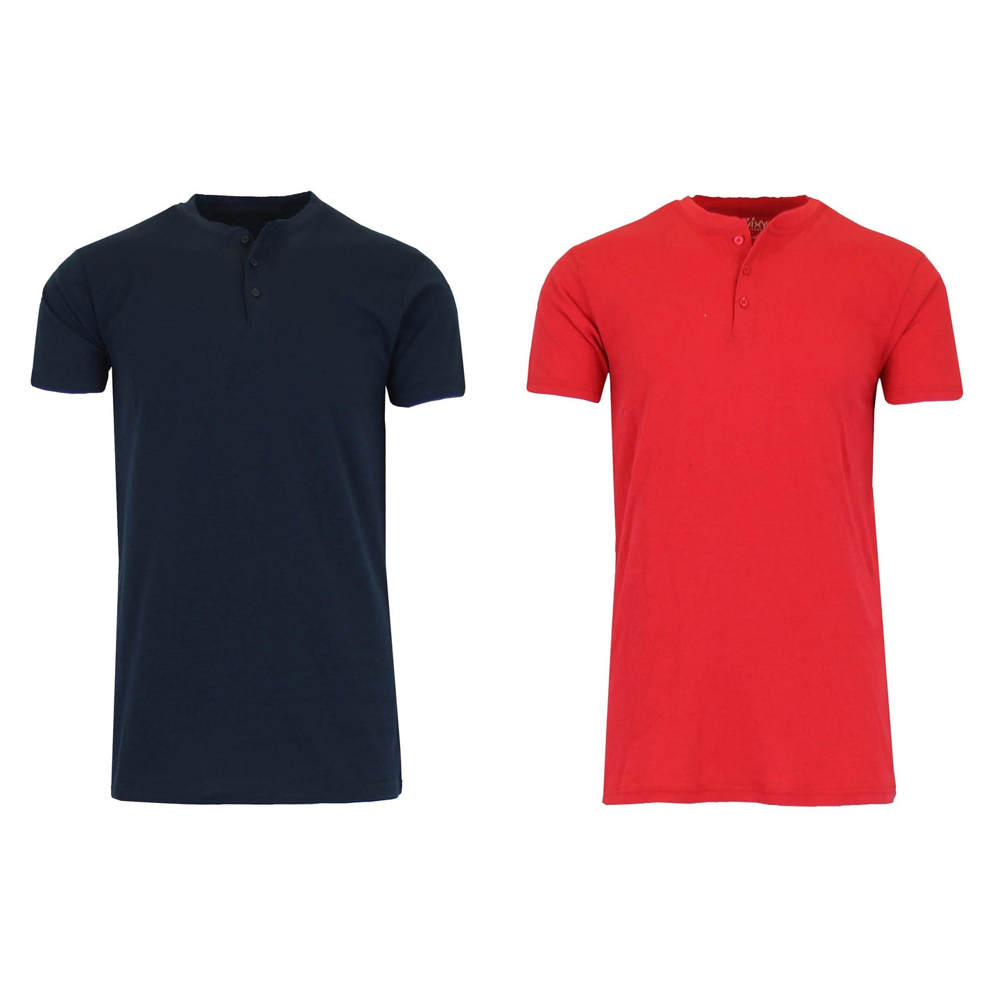 2-Pack: Men's Slim Fitting Short Sleeve Henley Slub Tee