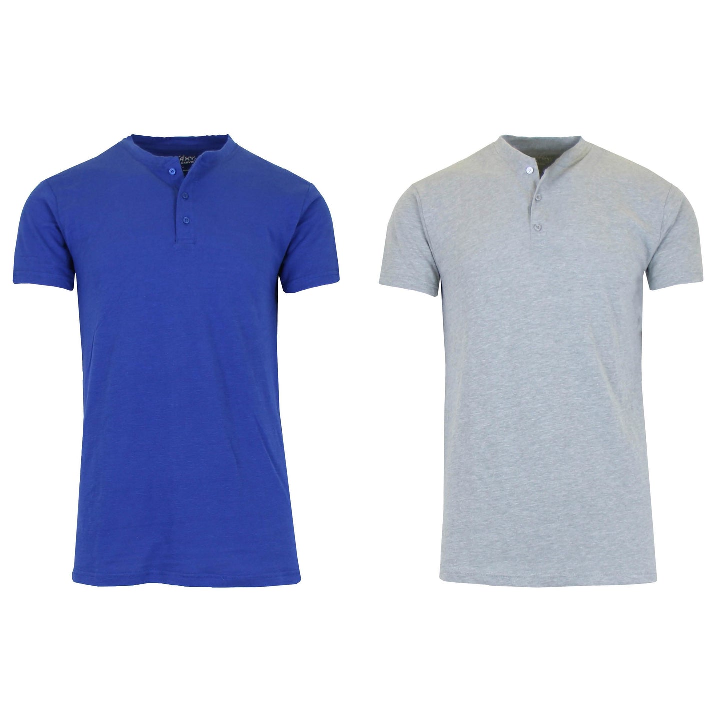 2-Pack: Men's Slim Fitting Short Sleeve Henley Slub Tee