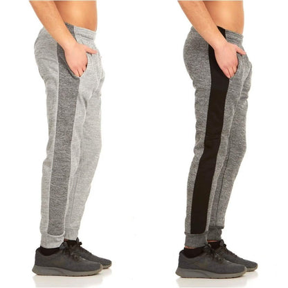 2-Pack: Men's Striped Marled Fleece Jogger Pants