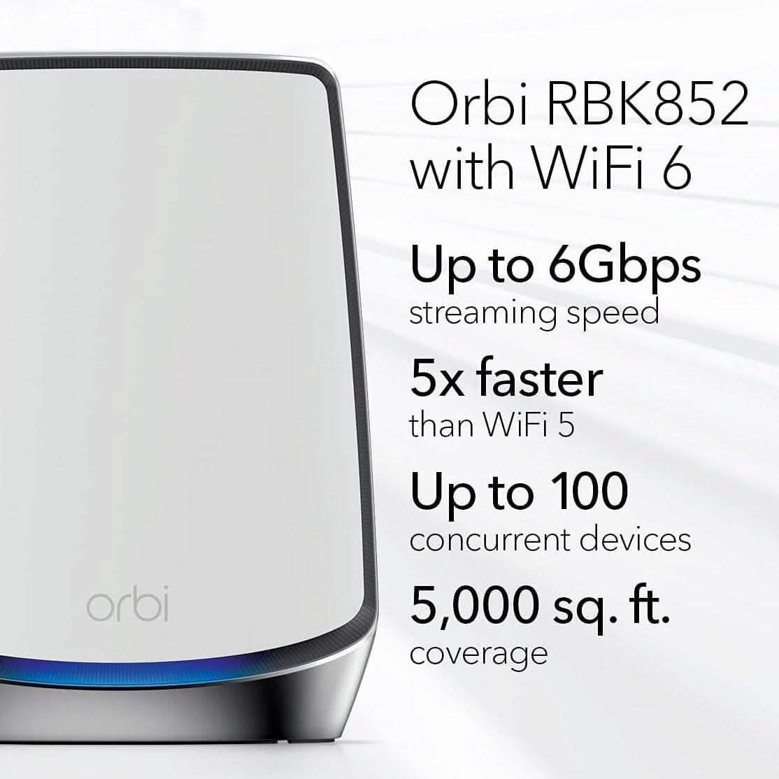 2-Pack: Netgear Orbi Whole Home Tri-band Mesh WiFi 6 System RBK852 Router (Refurbished)