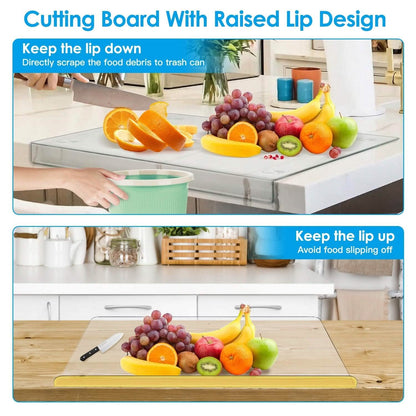 2-Pack: Non-Slip Transparent Countertop Cutting Board Kitchen Countertop Protector