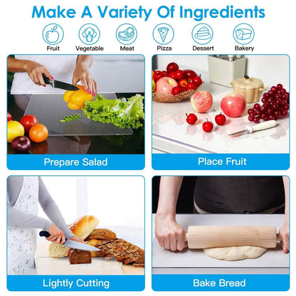 2-Pack: Non-Slip Transparent Countertop Cutting Board Kitchen Countertop Protector