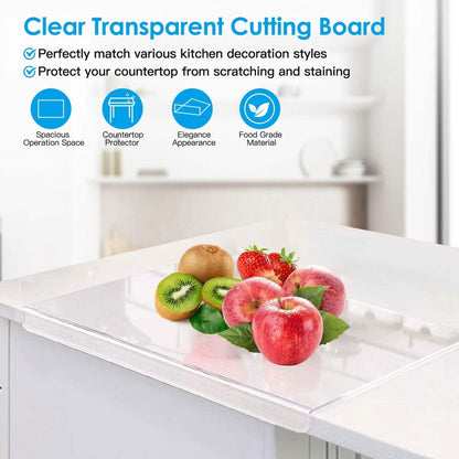 2-Pack: Non-Slip Transparent Countertop Cutting Board Kitchen Countertop Protector