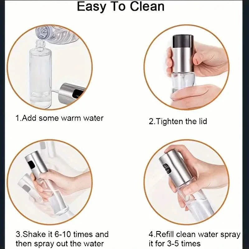 2-Pack: Olive Oil Spray Bottle Dispenser For Cooking, BBQ, Salad, Baking, Roasting, Grilling