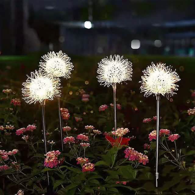 2-Pack: Outdoor Solar Dandelion Lawn Lights