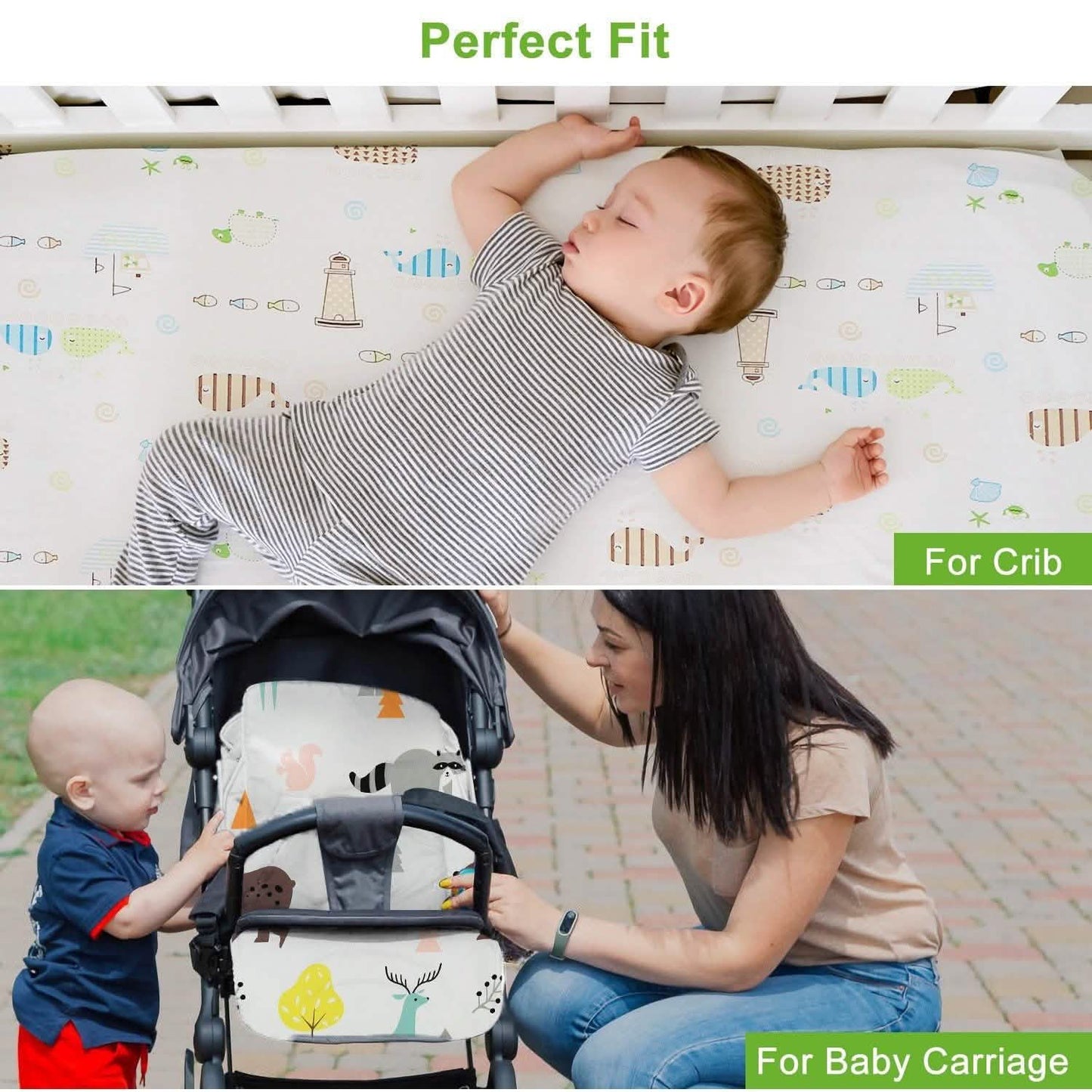 2-Pack: Pack N Play Portable Crib Sheet