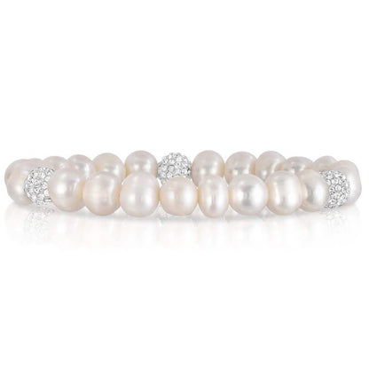 2-Pack: Pearl And Crystal Stretch Bracelet And Studs Set