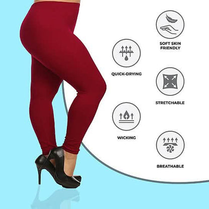 2-Pack: Plus Size Women's Ultra-Soft High Waisted Capri Leggings