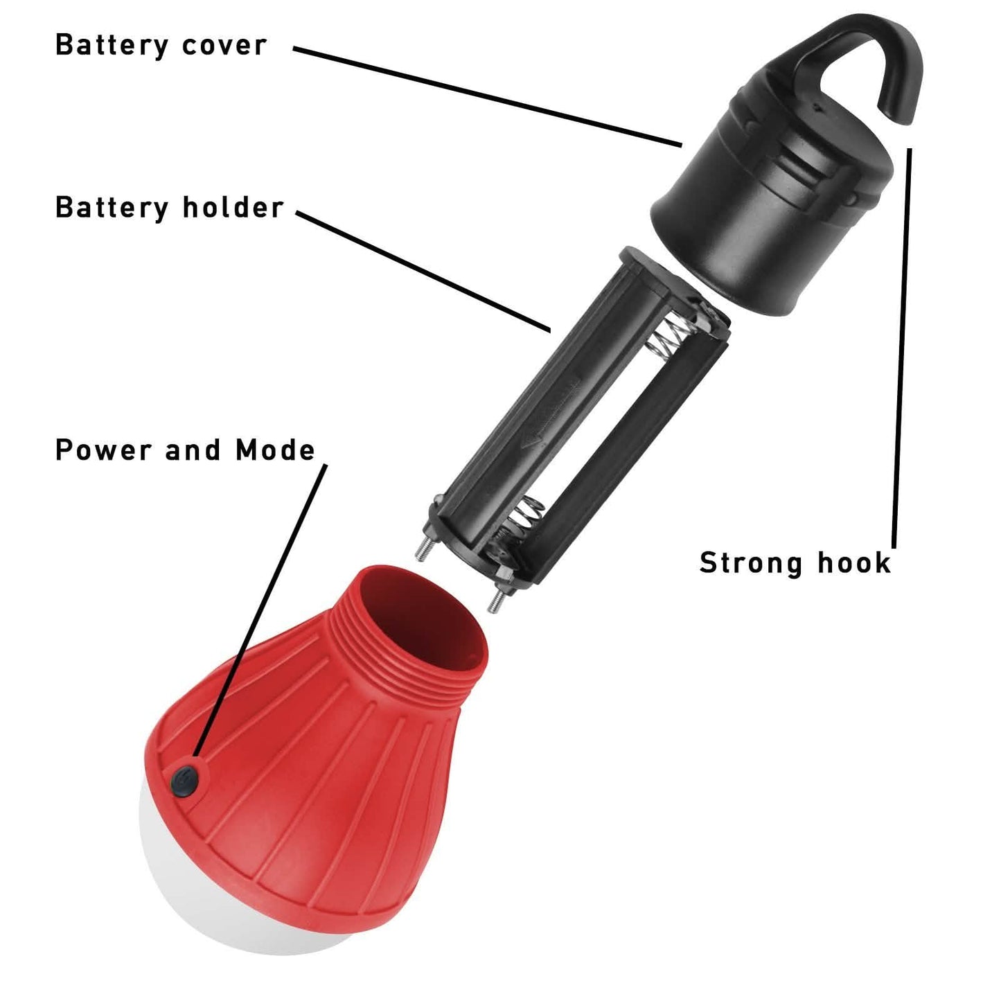 2-Pack: Portable Emergency Light Bulb with Hook