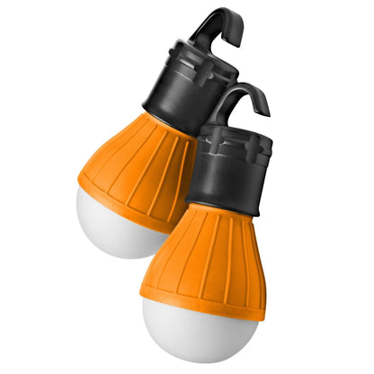 2-Pack: Portable Emergency Light Bulb with Hook