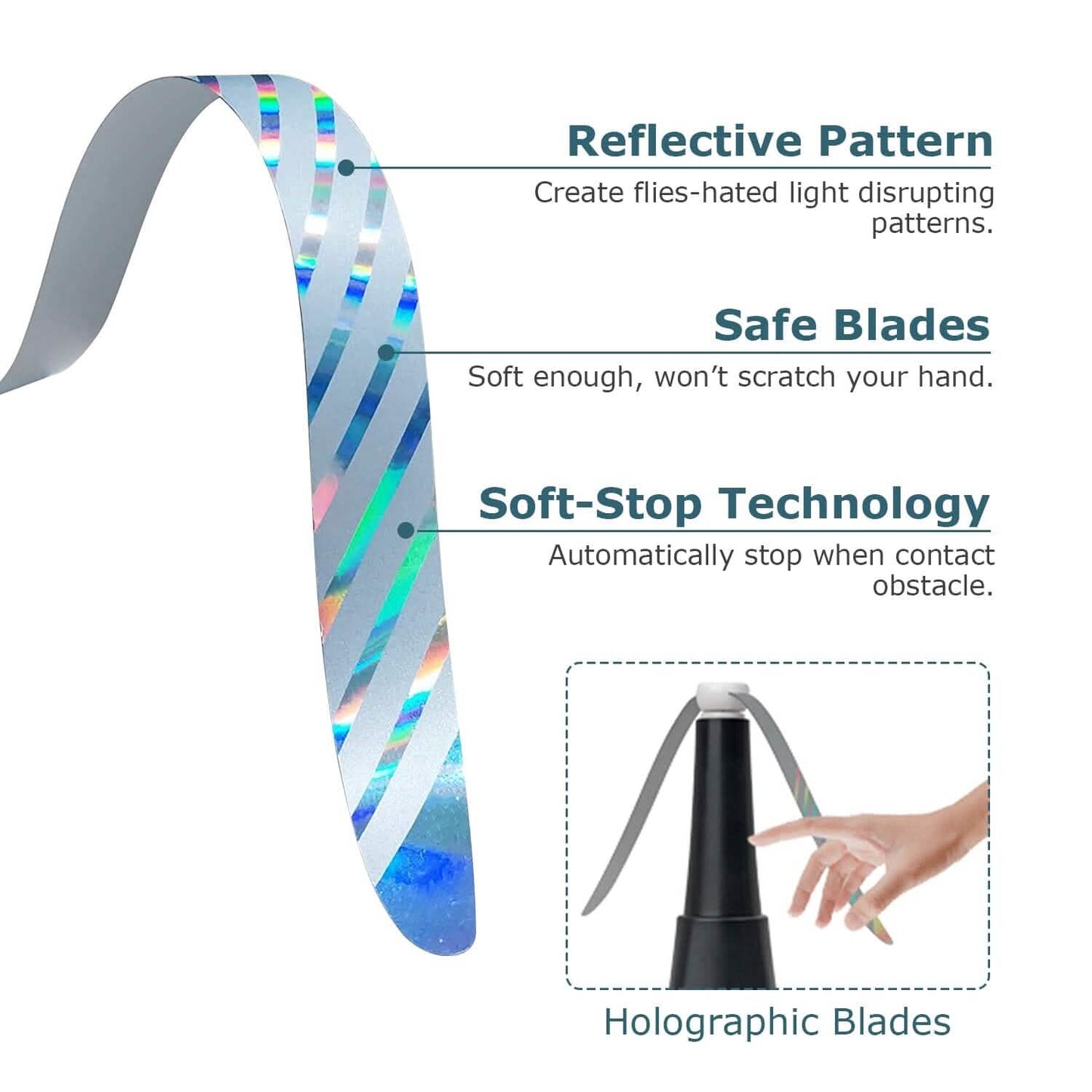 2-Pack: Portable Reflective Fly Repellent Fan Rechargeable Battery Powered