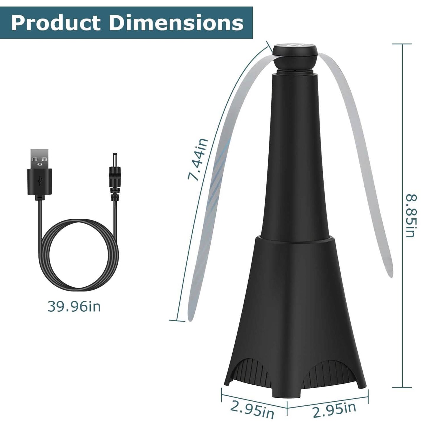 2-Pack: Portable Reflective Fly Repellent Fan Rechargeable Battery Powered