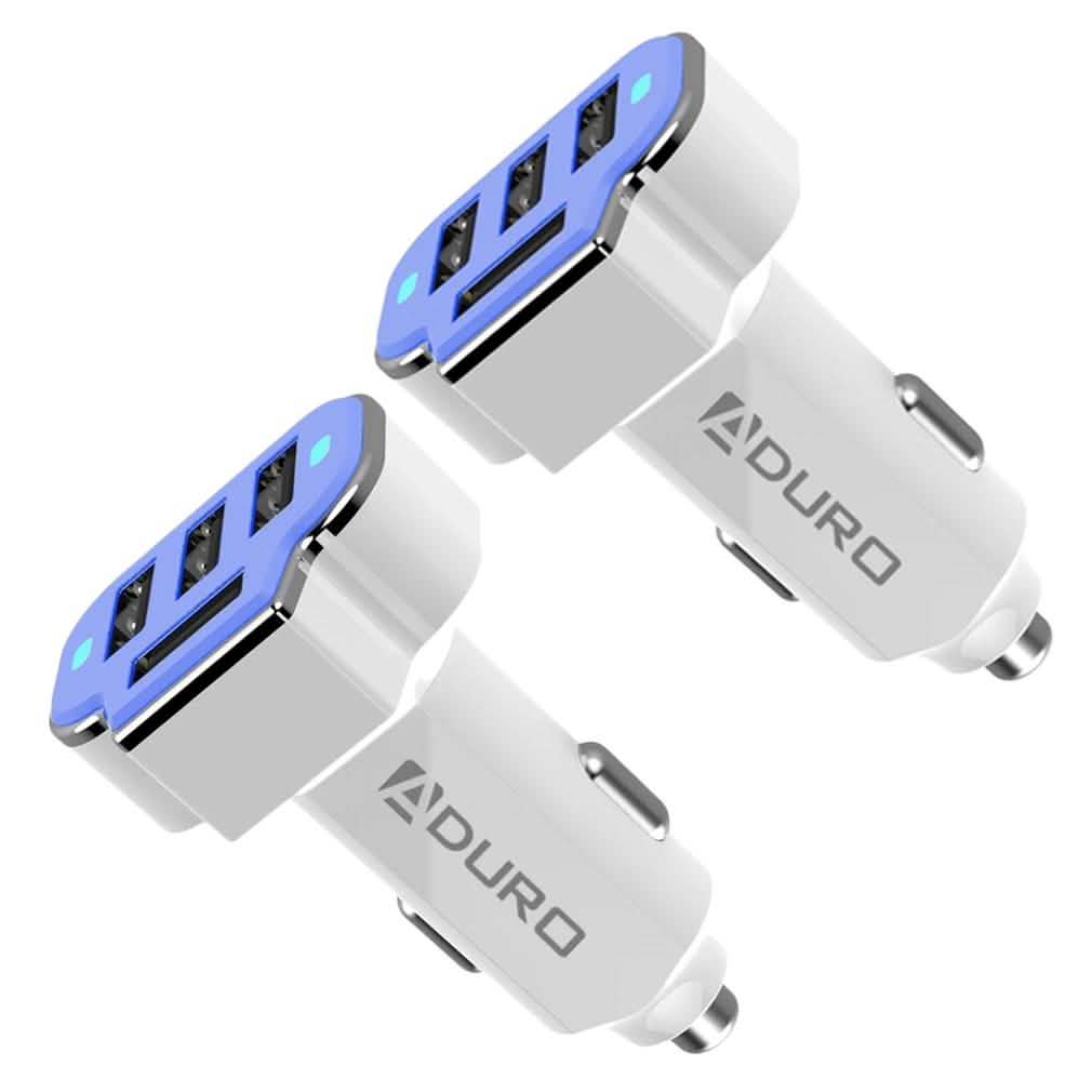 2-Pack: PowerUp 4 USB Port Car Charger Adapter