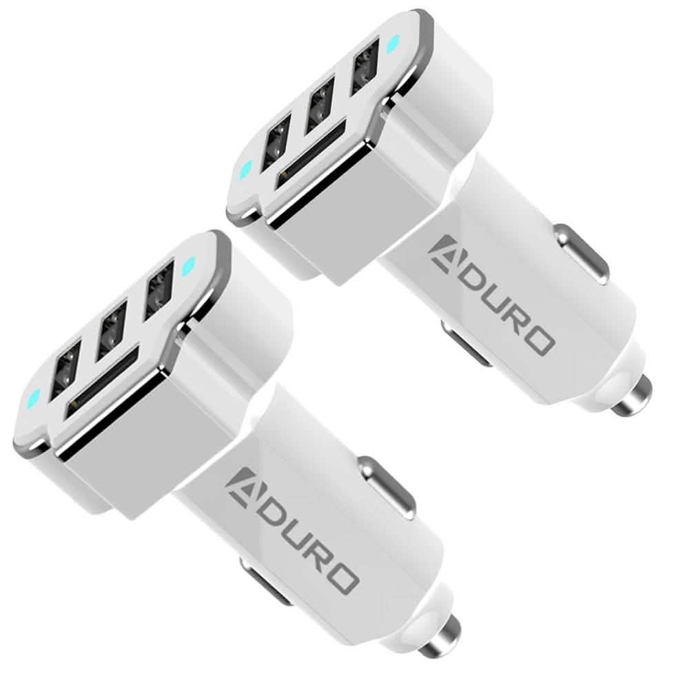 2-Pack: PowerUp 4 USB Port Car Charger Adapter