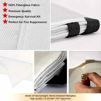 2-Pack: Premium Fiberglass Fire Blankets - Heat-Resistant, Compact and Reusable