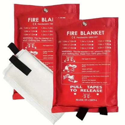 2-Pack: Premium Fiberglass Fire Blankets - Heat-Resistant, Compact and Reusable