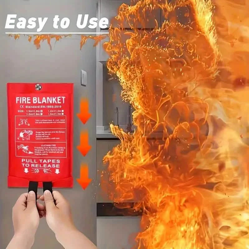 2-Pack: Premium Fiberglass Fire Blankets - Heat-Resistant, Compact and Reusable