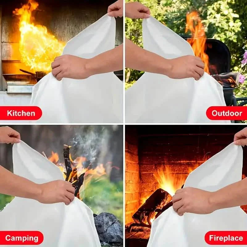 2-Pack: Premium Fiberglass Fire Blankets - Heat-Resistant, Compact and Reusable
