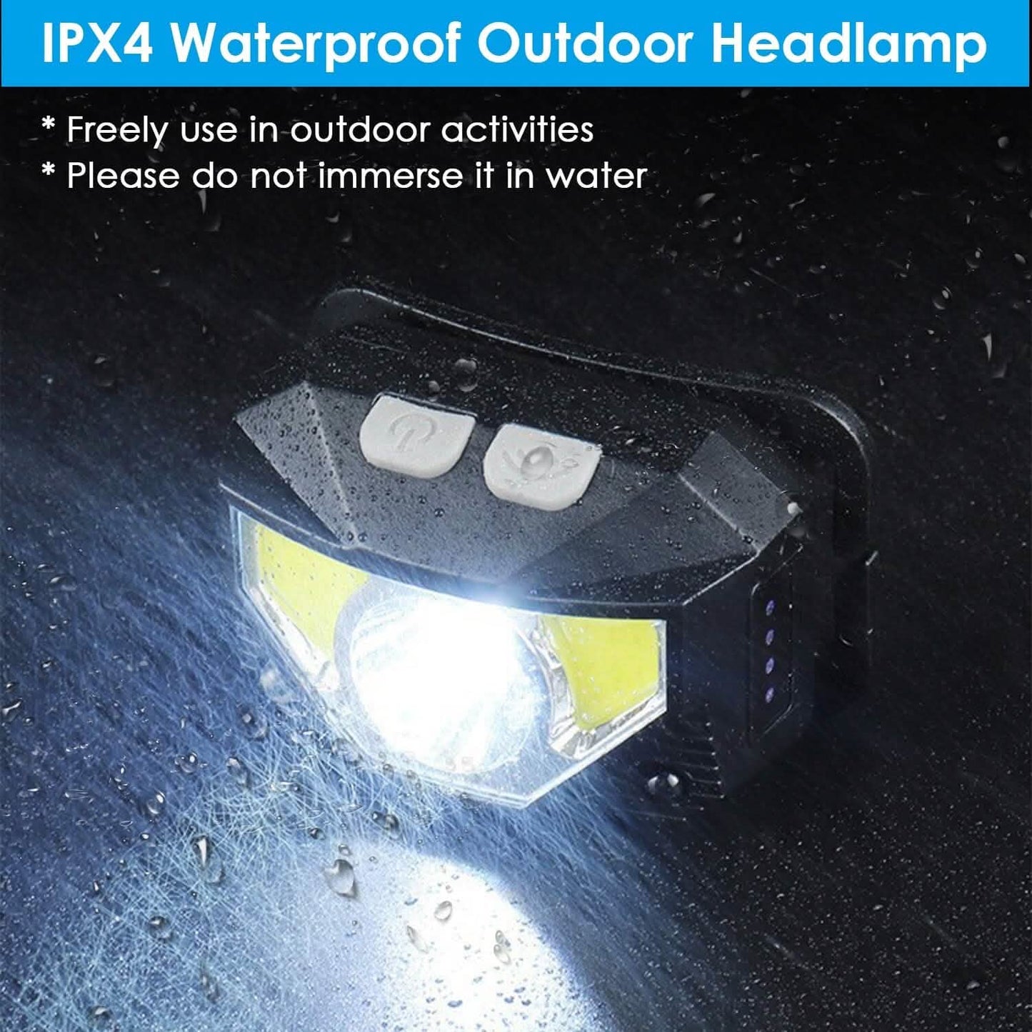 2-Pack: Rechargeable Motion Sensor Headlamp 6 Light Modes Headlight