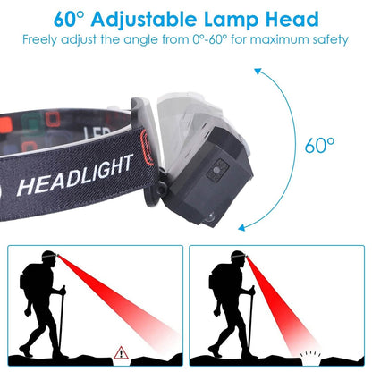 2-Pack: Rechargeable Motion Sensor Headlamp 6 Light Modes Headlight