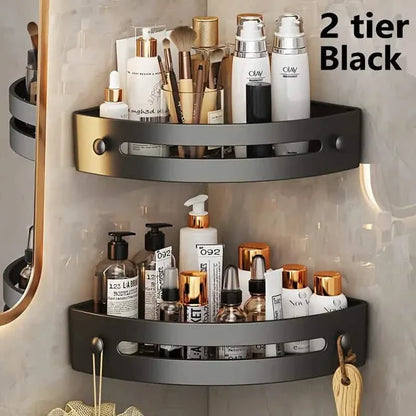 2-Tier: Rustproof Corner Shower Caddy, Adhesive Wall Mounted Shower Shelves No Drilling