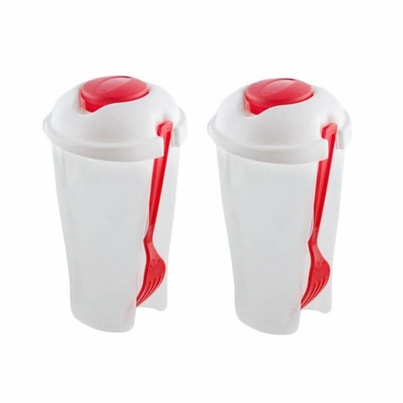 2-Pack: Salad or Lunch To Go Container With Fork & Dressing Cup