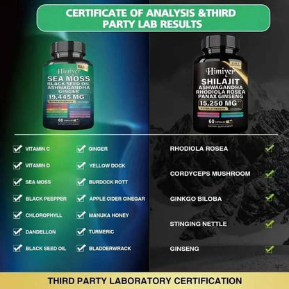 2-Pack: Shilajit + Sea Moss High Potency Vitality Combo