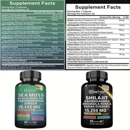 2-Pack: Shilajit + Sea Moss High Potency Vitality Combo