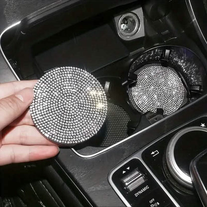 2-Pack: Shimmering Diamond Car Cup Mats