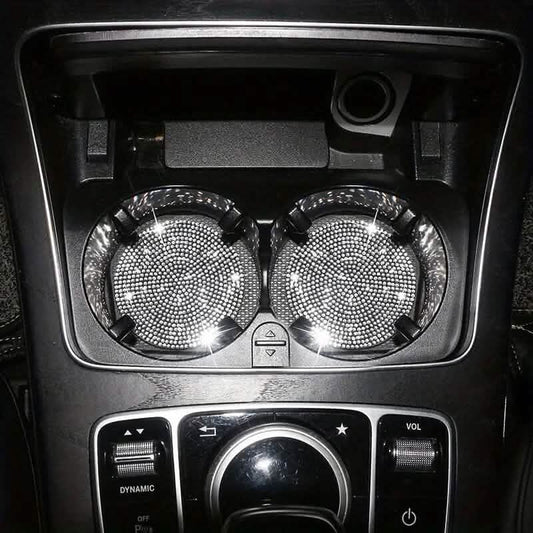 2-Pack: Shimmering Diamond Car Cup Mats