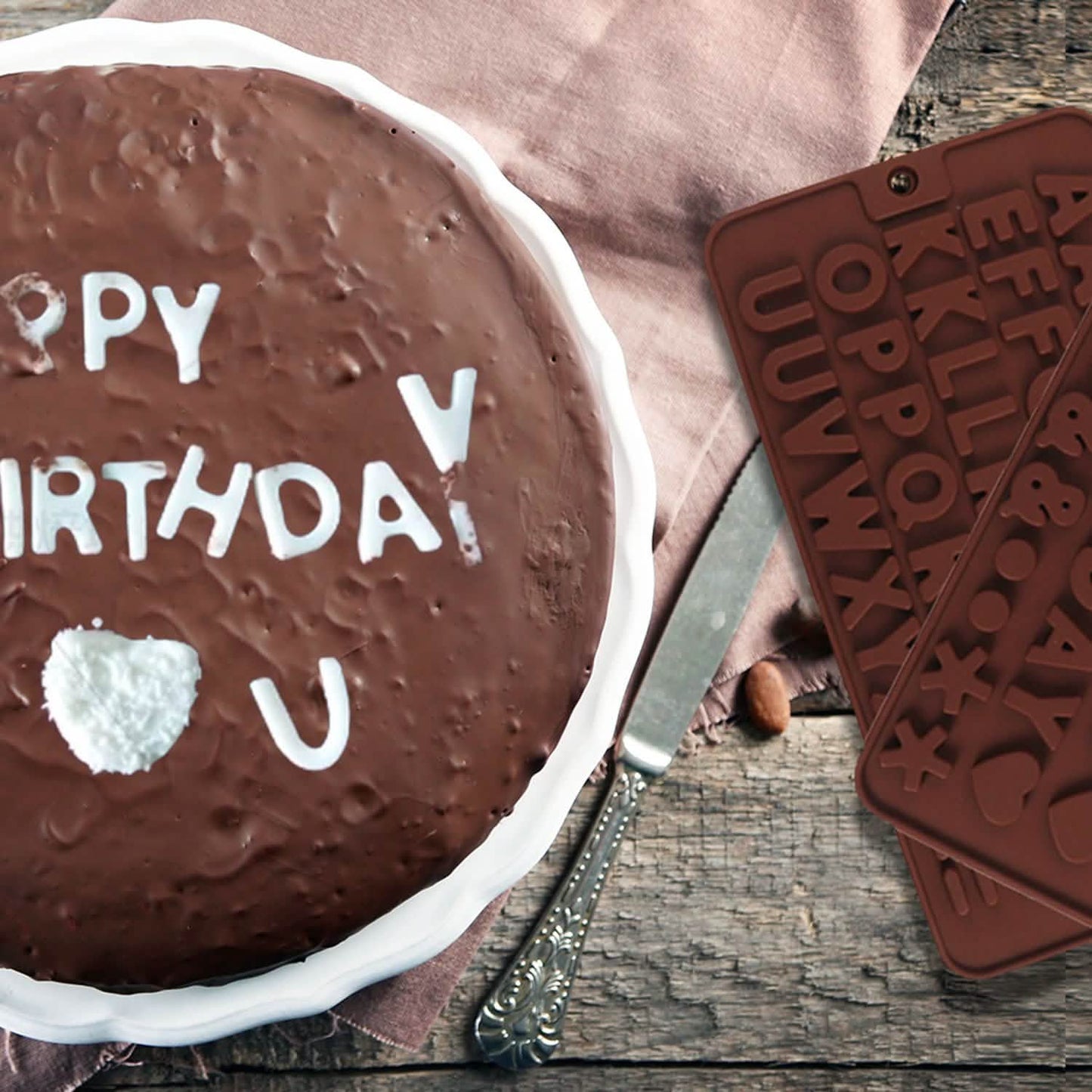 2-Pack: Silicone Chocolate Ice Decoration Tray
