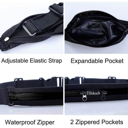 2-Pack: Slim Waist Pocket Running Belt
