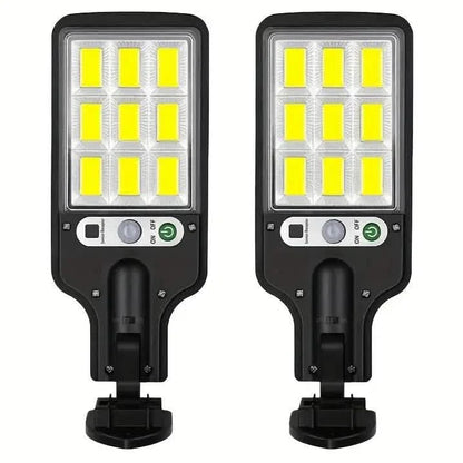 2-Pack: Solar Outdoor Security Street Lighting, 3 Modes With Wireless Motion Sensing and Remote Control