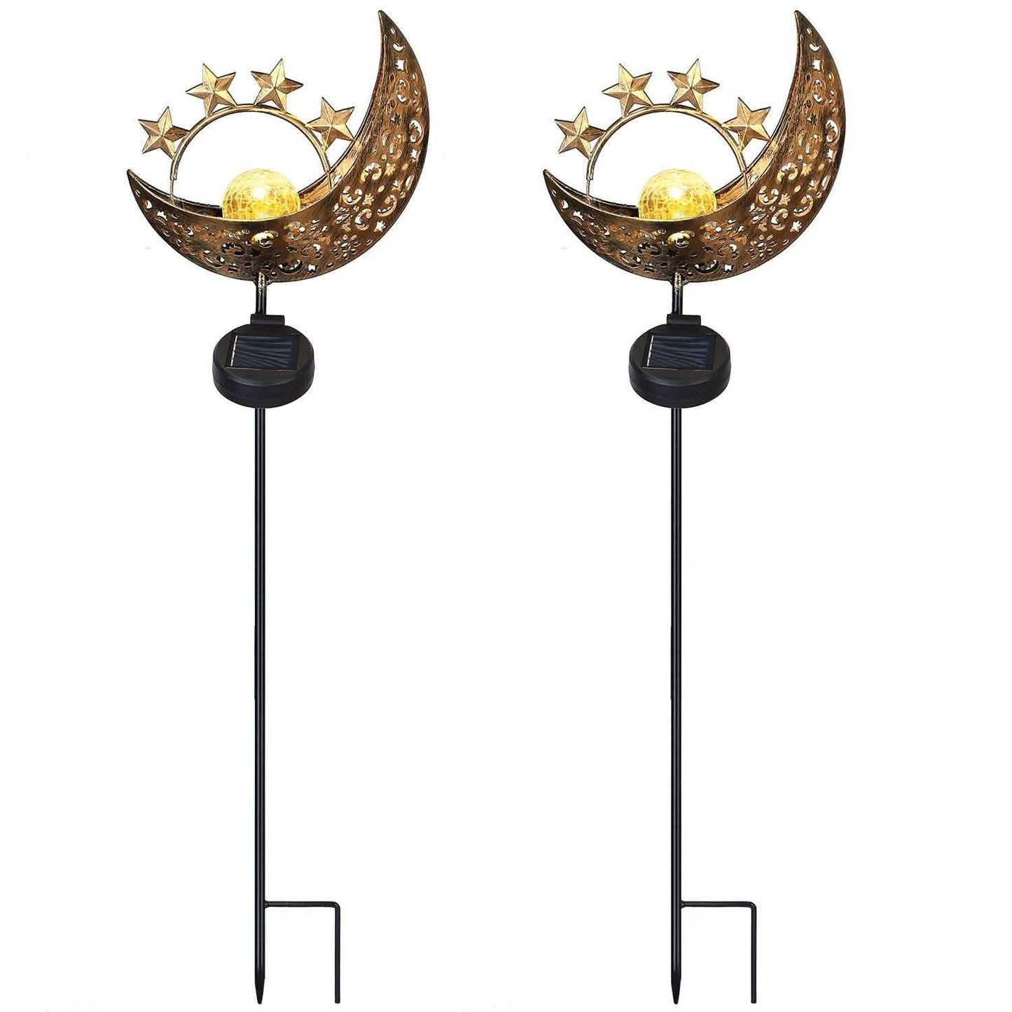 2-Pack: Solar Powered Glass Globe Stake Lamp