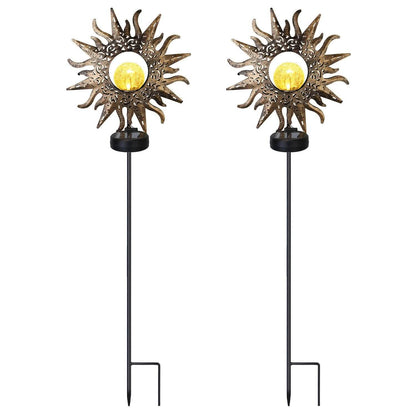 2-Pack: Solar Powered Glass Globe Stake Lamp