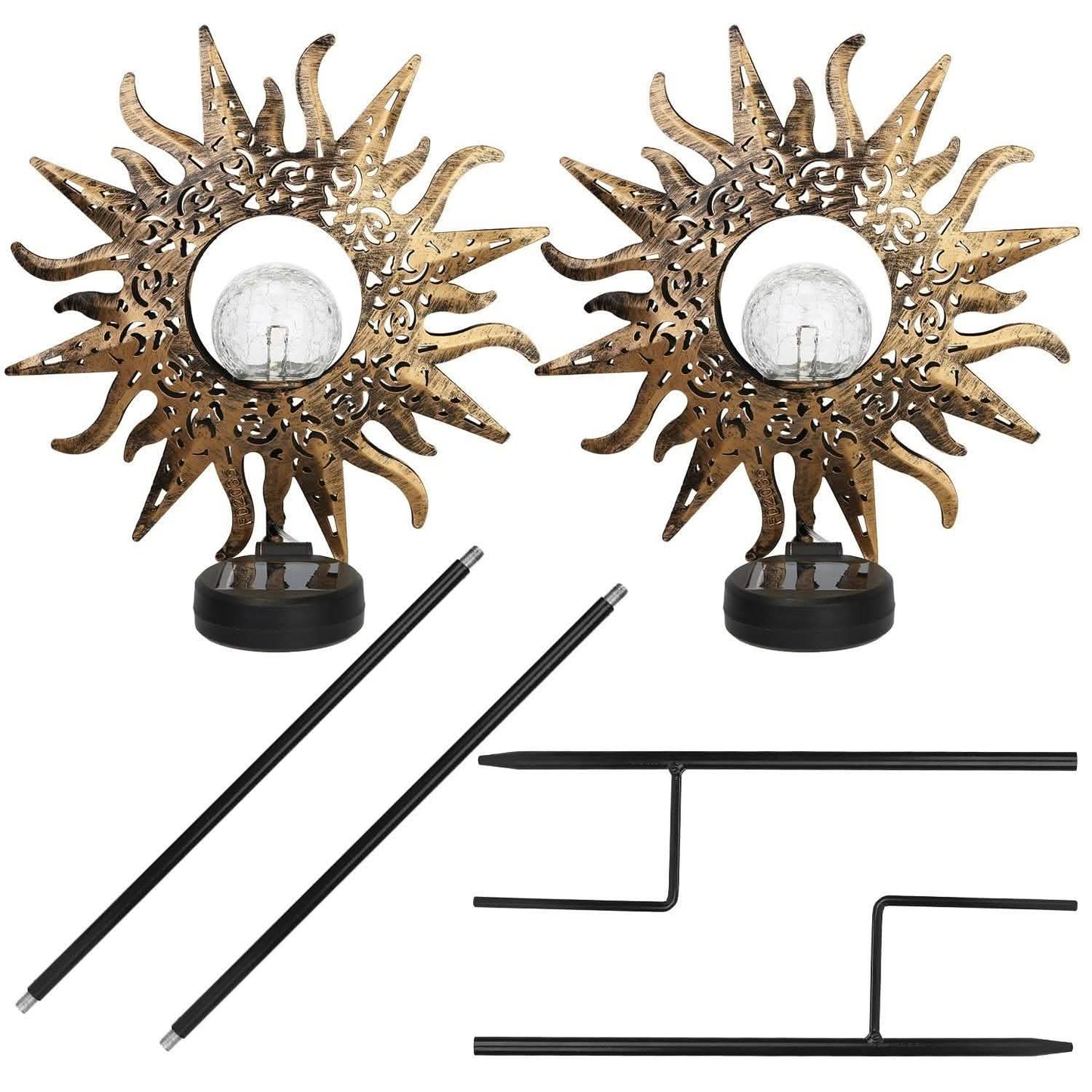 2-Pack: Solar Powered Glass Globe Stake Lamp