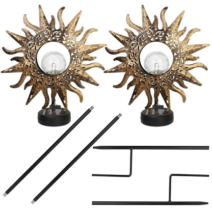 2-Pack: Solar Powered Glass Globe Stake Lamp