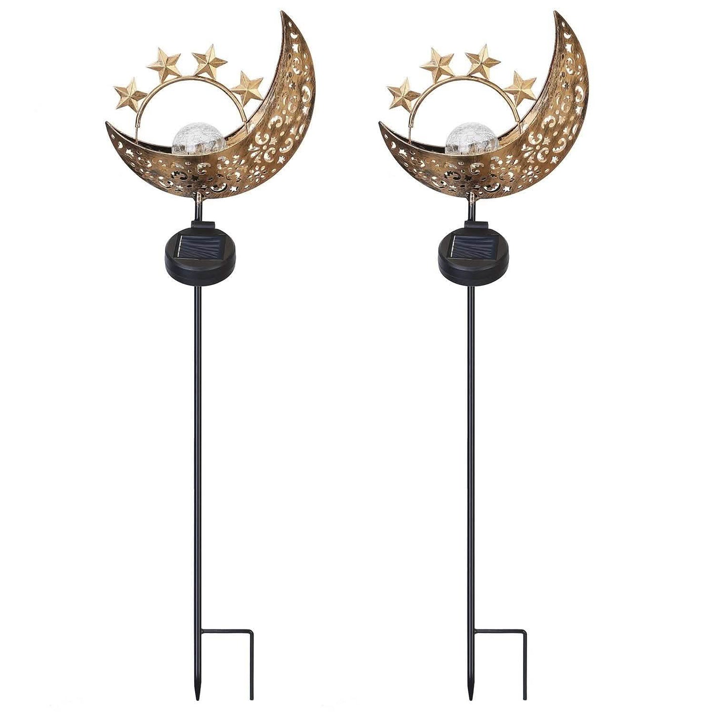 2-Pack: Solar Powered Glass Globe Stake Lamp