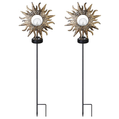 2-Pack: Solar Powered Glass Globe Stake Lamp
